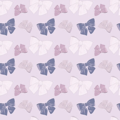 cute seamless pattern with blue and pink bows