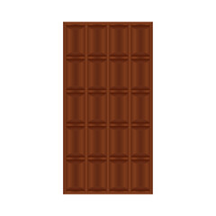 Milk chocolate bar isolated on white, 3d vector illustration