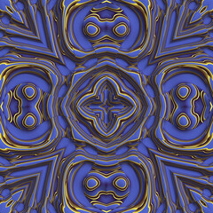 glossy relief panel in the form of waves creating a floral ornament