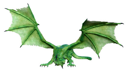 Naklejka premium 3D Rendering Fairy Tale Dragon on White