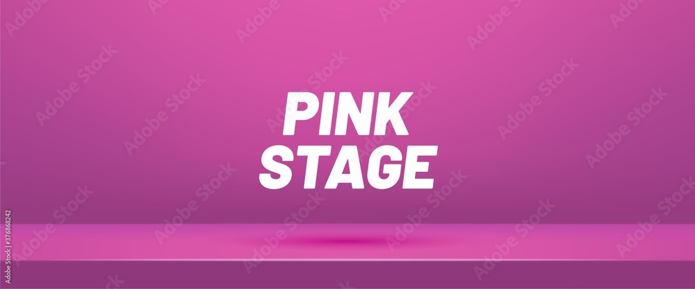 Poster vector horisontal abstract background. mock up 3d stage. pink empty studio room for product display.