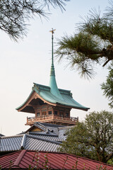 The Gionkaku tower inside the Daiun-in Temple. Kyoto. Japan