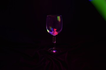 Colorful glass of wine on a party. 