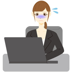 パソコン　女性　会社員　ピンチ