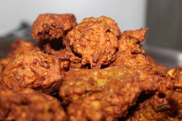 Pakora or pakoda, a traditional and popular Indian vegetarian snack