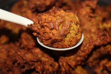 Pakora or pakoda, a traditional and popular Indian vegetarian snack