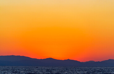Sunrise on The black sea coast . southern Crimean coast.