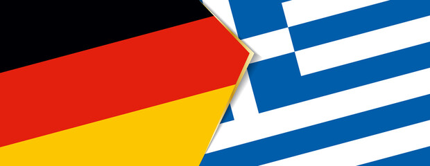 Germany and Greece flags, two vector flags