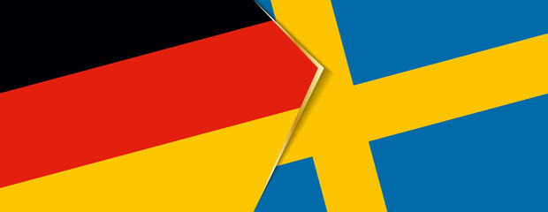 Germany and Sweden flags, two vector flags