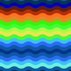 Seamless pattern with colored waves. Vector illustration