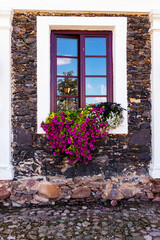 Fototapeta na wymiar window with flowers outdoors