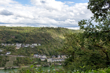 View of the Moselle, Cochem hiking region, Germany