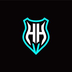 Initial H H letter with shield modern style logo template vector