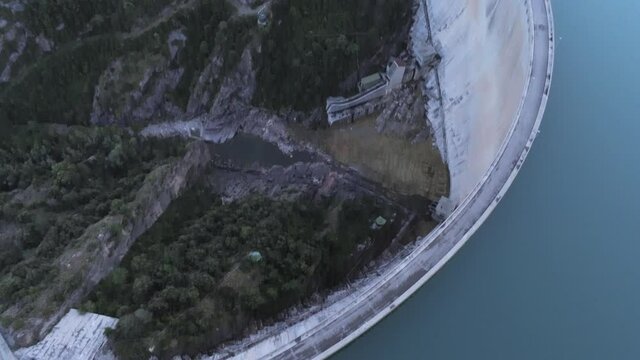 Reservoir in Berga.Barcelona. Catalonia,Spain. Aerial Drone Footage