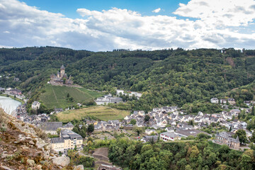 Fototapeta premium View of the Moselle, Cochem hiking region, Germany