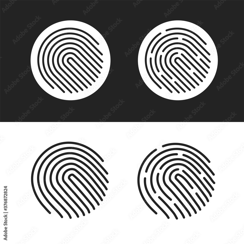 Aufkleber fingerprint icon vector or touch finger print id symbol button for security biometric thumbprint ide
