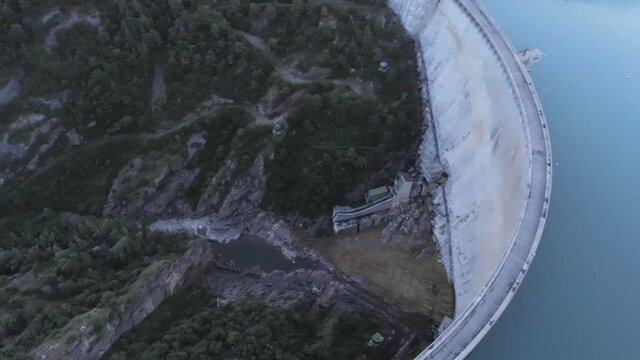 Reservoir in Berga.Barcelona. Catalonia,Spain. Aerial Drone Footage