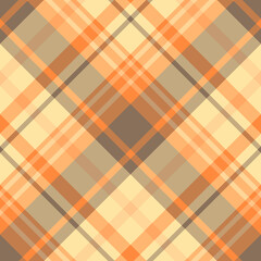 Seamless pattern in stylish light yellow, orange and warm gray colors for plaid, fabric, textile, clothes, tablecloth and other things. Vector image. 2