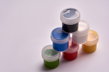 gouache paint on a white background. Isolated