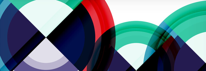 Obraz premium Round shapes, triangles and circles. Modern abstract background