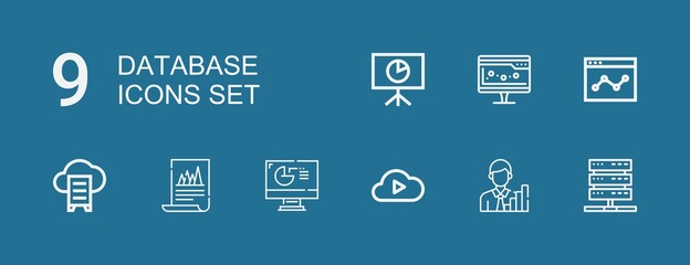Editable 9 database icons for web and mobile
