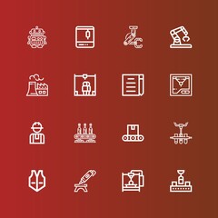 Editable 16 manufacturing icons for web and mobile