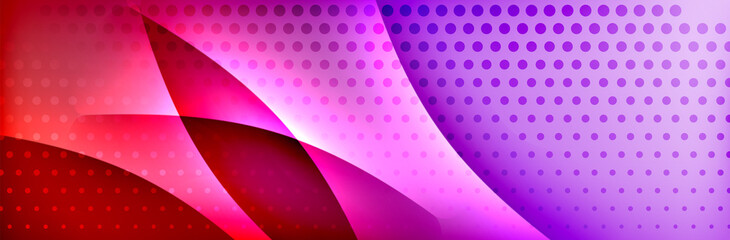Fluid gradient neon color waves, vector abstract background