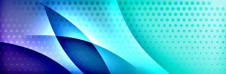 Fluid gradient neon color waves, vector abstract background