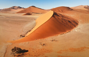 Fototapeta na wymiar A drone shot from Dune 45 in Namibia.
