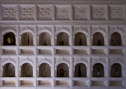 A frieze of niches in a wall in forodhani house, Lamu county, Shela, Kenya
