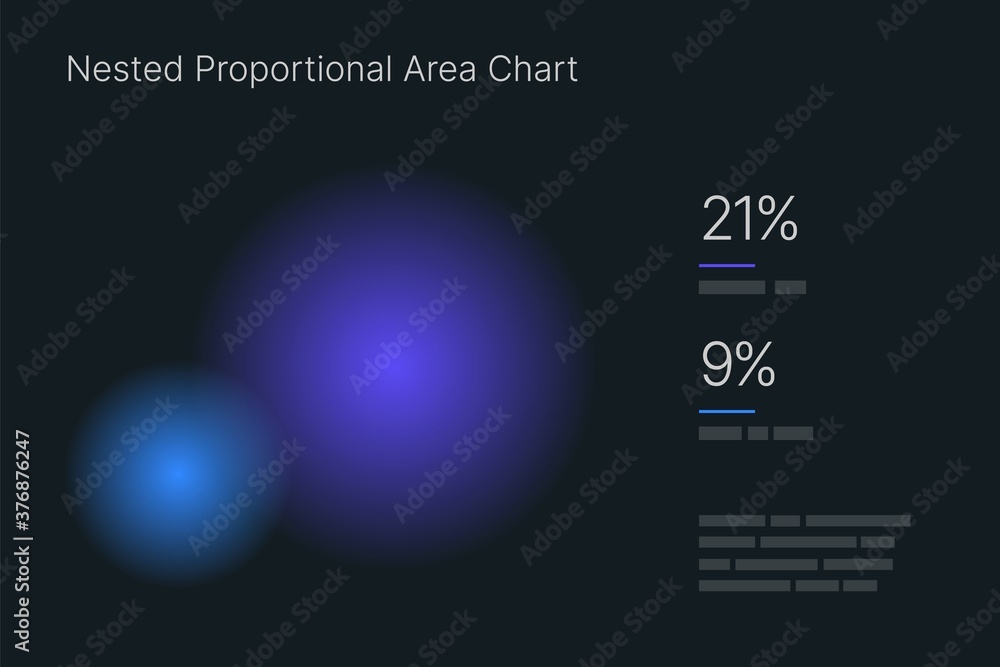 Poster proportional area chart. elements of infographics on a dark background. use in presentation template
