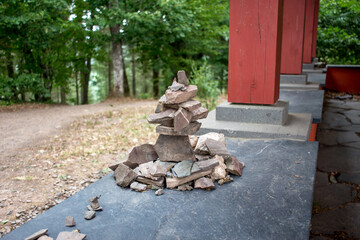 Small stone turrets by the wayside while hiking