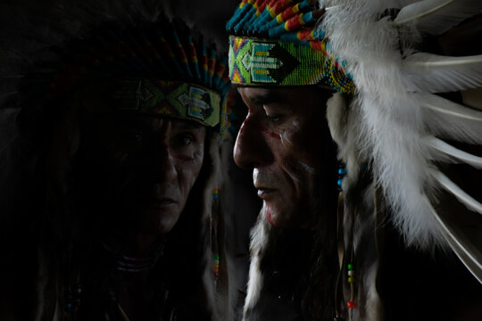 native Americans.portrait of Americans Indian man.