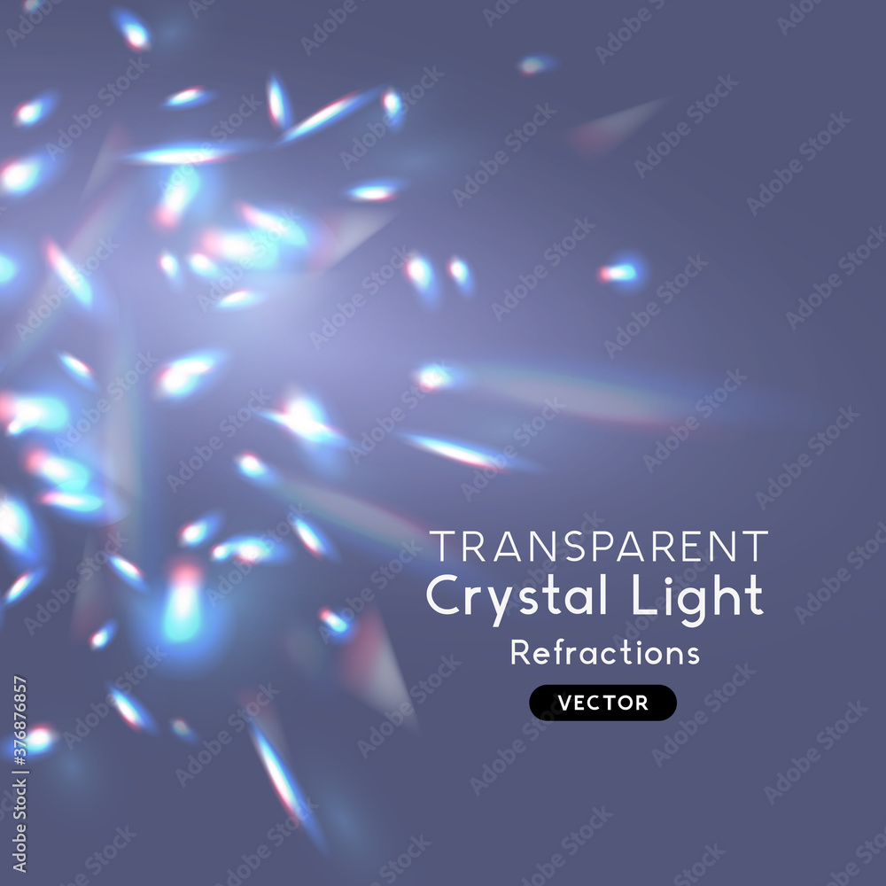 Wall mural crystal light effect reflections and refractions. overlay pattern for backgrounds. vector illustrati