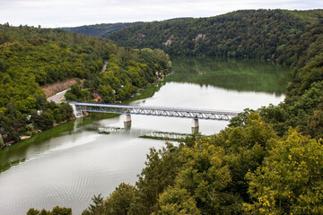 View from the Cornstejn castle on the vranov dam water