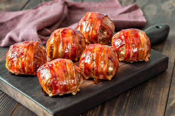 Bacon wrappped meatballs