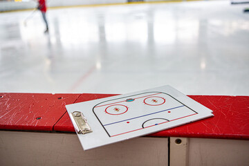 hockey board with trainer tactic ice rink table