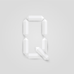 White realistic digital character with shadows, vector illustration