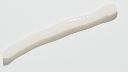 gel gosmetics smudged texter with spatula on white top view