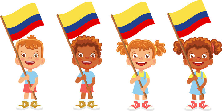Colombia flag in hand set