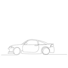 vector, isolated, sketch, one line drawing car