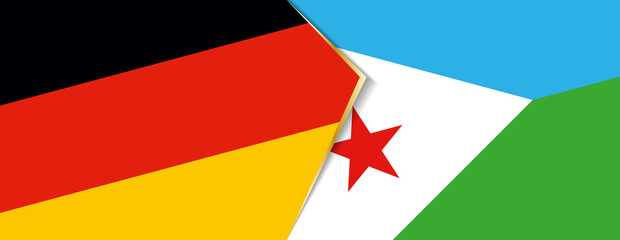 Germany and Djibouti flags, two vector flags.