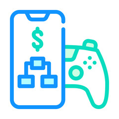 loystick phone game color icon vector illustration