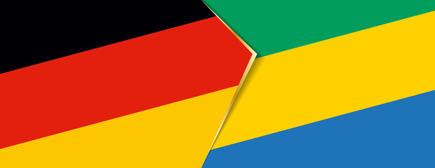 Germany and Gabon flags, two vector flags.