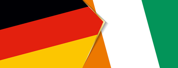 Germany and Ivory Coast flags, two vector flags.