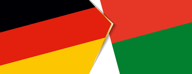 Germany and Madagascar flags, two vector flags.