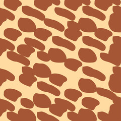 Giraffe fur seamless pattern, tropical animal skin texture.