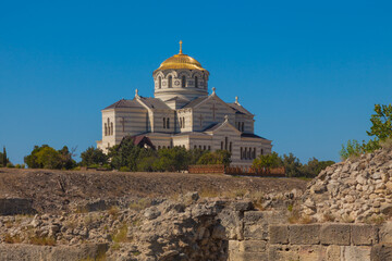 Fototapeta na wymiar Vladimirsky Cathedral in Chersonesos Tauride (Crimea)
