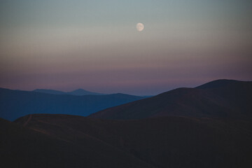 moon over the mountains