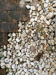 bricks and white cobblestone are natural texture wallpaper.